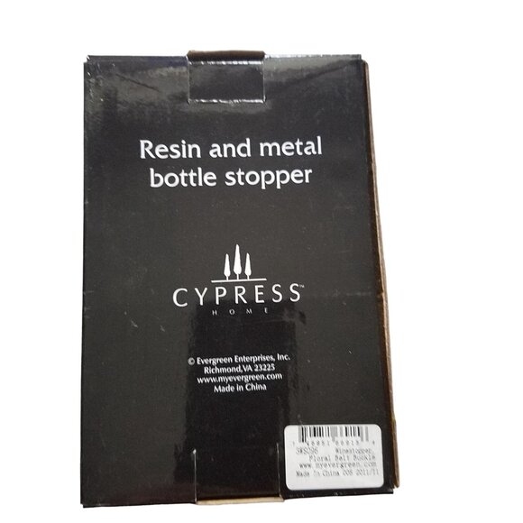 Found Object Wine Bottle Stopper Floral Belt Buckle Oval Resin Metal 5" Tall Top - Picture 2 of 9